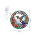 Stained glass hummingbird hanging decor round suncatcher with chain and hook 20cm - Size S