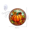Decorazione sospesa a zucca in vetro colorato con catena e gancio per finestra e parete. - Taglia S (20cm)