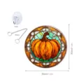 Decorazione sospesa a zucca in vetro colorato con catena e gancio, acchiappasole 30cm. - Taglia L
