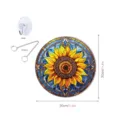 Stained glass sunflower window hanging suncatcher with chain and hook 30cm wall decor - TYU139 - Size L
