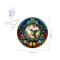 Buntglas Kolibri Wandbehang Dekoration rund Sonnenfaenger mit Haken und Kette 30cm - TYU120 Größe L