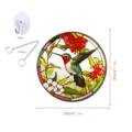 Ronde gebrandschilderd glas kolibrie wanddecoratie met haak en ketting, 30 cm wandhanger. - TYU112 - Maat L