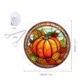 Decorazione da parete con zucca autunnale in vetro colorato, con gancio e catena 30cm. - Taglia L (30cm)