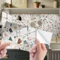 Terrazzo pattern peel and stick tile sticker self-adhesive waterproof wall paper - DLS130