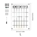Clear acrylic weekly planner board, reusable dry erase calendar memo board with hanging hardware. - TYU034L Vertical Panel / Includes 4 Nails and 1 Whiteboard Marker