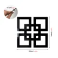 Acrylic geometric square wall mirror sticker set, 30x30cm for modern home decor. - JM1124 / Black