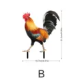Vue détaillée du piquet de jardin coloré en forme de coq pour décoration extérieure. - YKLU073B
