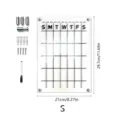Clear acrylic weekly planner board with mounting hardware and dry erase marker for home office use. - TYU034S Vertical Panel / Includes 4 Nails and 1 Whiteboard Marker