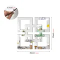 Acrylic mirror wall stickers geometric decorative self-adhesive home decor 30x30cm - JM1124 / Silver