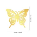 Gouden acryl holle vlinder muursticker huisdecoratie 30x25cm spiegeloppervlak art - Vlinder Vorm (JM2024)