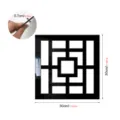 Acrylic wall mirror sticker with geometric hollow design, 30x30cm size and 0.7cm thickness. - JM1125 / Black