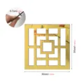 Acrylic wall mirror detail view showing 30x30cm size and 0.7cm thickness for home decor. - JM1125 / Gold