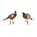 Piquet de jardin faisan déco, coq et poule colorés art de jardin extérieur en métal. - Ensemble YKLU079A+B
