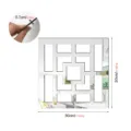 Acrylic geometric wall mirror sticker with 30x30cm size and 0.7cm thickness for home decor. - JM1125 / Silver