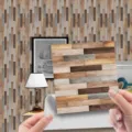 Wood grain self-adhesive wall tile sticker, retro decorative wallpaper for home room interior decor. - 10*10cm - 20 Pieces / WDT003