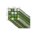 3D Green White Mosaic Tile Sticker, Self-Adhesive Wall Decor, 10x10cm Square Variant - MSC049