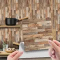 Wood grain self-adhesive tile sticker retro peel and stick wall sticker decor - 10*10cm - 20 Pieces / WDT004