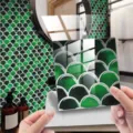 Πράσινο αυτοκόλλητο πλακιδίων 3D κρυσταλλική μεμβράνη για διακόσμηση τοίχου σπιτιού - DJ-027