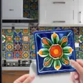 Marokkanischer Stil Fliesenaufkleber wasserdicht selbstklebend Wandtattoo für die Küche Deko - ET274