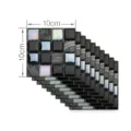 3D self-adhesive mosaic tile stickers, black marble pattern wall decor for home, 10x10cm - MSC055
