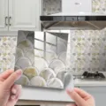 Αυτοκόλλητο πλακιδίων 3D μάρμαρο λέπι ψαριού με κρυσταλλική μεμβράνη διακόσμηση σπιτιού - DJ-029
