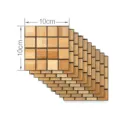 Wooden mosaic tile sticker 10x10cm self-adhesive wall decor for home renovation DIY. - MSC054