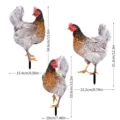 Lot de 3 piquet de jardin poule coloré décoration pelouse extérieure dimensions - Ensemble YKLU08+B+C