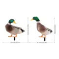 Vue détaillée de piquet de jardin canard colvert, décoration extérieure étanche avec dimensions. - Ensemble YKLU094A+B