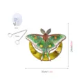 Stained glass Luna moth window hanging suncatcher with chain and suction hook 30x24cm - TYU111-L Size