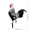 Piquet de jardin coq en acrylique décoration extérieure ornement de pelouse 25x18.8cm - YKLU080