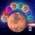 3D LED colorful planet wall lamp with remote control, multi-color glowing moon and Mars night light. - S / Mars Lamp