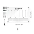 Acrylic weekly planner dry erase board with mounting hardware and marker for wall organization. - TYU032S / Includes 4 Nails and 1 Whiteboard Marker