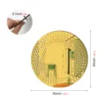 Round gold acrylic wall mirror sticker with hollow dot design, 30cm size and 0.7cm thickness. - JM1127 / Gold