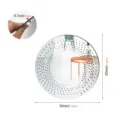 Acrylic wood wall decorative mirror sticker detail showing 30cm size and thickness. - JM1127 / Silver