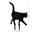 Black cat garden stake silhouette outdoor yard decor with dual ground spikes for lawn. - DC083 Black Cat Silhouette