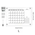 Clear acrylic weekly calendar board with mounting hardware and marker for wall planning. - TYU035L Horizontal Board / Includes 4 Nails and 1 Whiteboard Marker