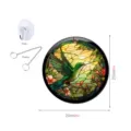 Gebrandschilderd glas kolibrie wanddecoratie rond 20cm met haak en ketting accessoires. - TYU114 - Maat S