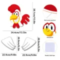 Decorazione da giardino con gallo dei cartoni animati con materiale impermeabile e nastro biadesivo. - Stile Gallo (ZKB108) / Include asta di inserimento e colla in schiuma