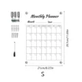 Acrylic monthly planner board clear wall calendar with mounting hardware and marker pen - TYU037S Vertical Board / With 4 Standoffs & 1 Whiteboard Marker (Bubble Bag)