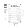 Acrylic weekly planner board with mounting hardware and dry erase marker for office or home. - TYU038S Vertical Board / With 4 Standoffs & 1 Whiteboard Marker (Bubble Bag)
