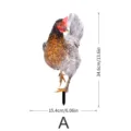 Piquet de jardin poulet art de cour insert décoratif extérieur 34,6x15,4cm modèle A - YKLU08