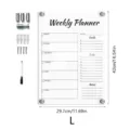 Clear Transparent Acrylic Weekly Planner Board Dry Erase Calendar Wall Hanging Memo Board Large - TYU038L Vertical Board / Includes 4 Nails and 1 Whiteboard Marker