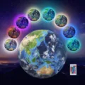 Detailed view of creative earth LED night light with multi-color glowing effects and remote. - S / Earth Lamp