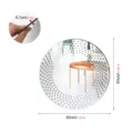 Round acrylic wood wall decorative mirror sticker 30cm home decor with thickness 0.7cm - JM1128 / Silver