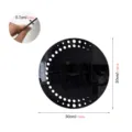 Detailed view showing the thickness and 30cm diameter of the black acrylic wall mirror sticker. - JM1129 / Black