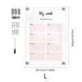Transparent acrylic weekly planner board dry erase hanging calendar with pens and hardware. - TYU040L Vertical Board / Includes 4 Nails and 1 Whiteboard Marker