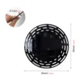 Acrylic circular decorative wall mirror sticker featuring hollow design, 30cm diameter size. - JM1130 / Black