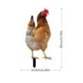 Piquet de jardin poulet enseigne décorative extérieure avec des mesures de dimensions. - YKLU088