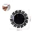 Acrylic wall mirror sticker detail view, showing 30cm diameter and 0.7cm thickness. - JM1131 / Black