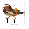 Piquet de jardin canard mandarin decoration exterieure pelouse ornament 25x28.5cm - YKLU091B